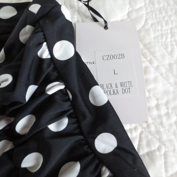 Unique Vintage High-Waist Polka Dot Swim Bottom - Picture 3 of 5